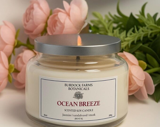 Luxury 10 oz coconut Soy, wax candle,wooden wick,essential oils,vegan,gift idea,Beautiful reusable apothecary jar.