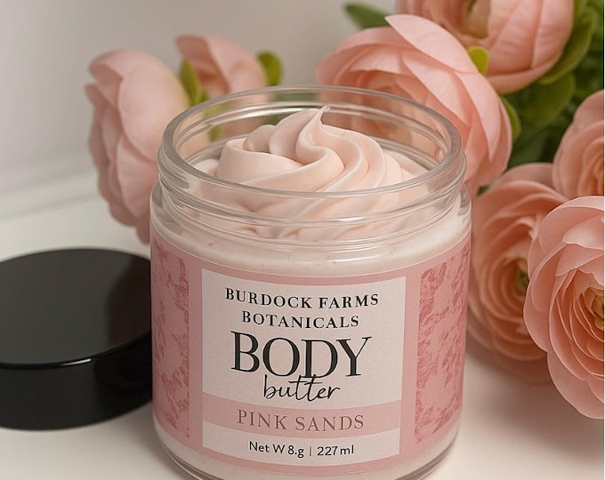 whipped Body Butter, 8 oz. natural vegan moisturizing and soothing butter with shea and cocoa butter,ideal gift for her or him