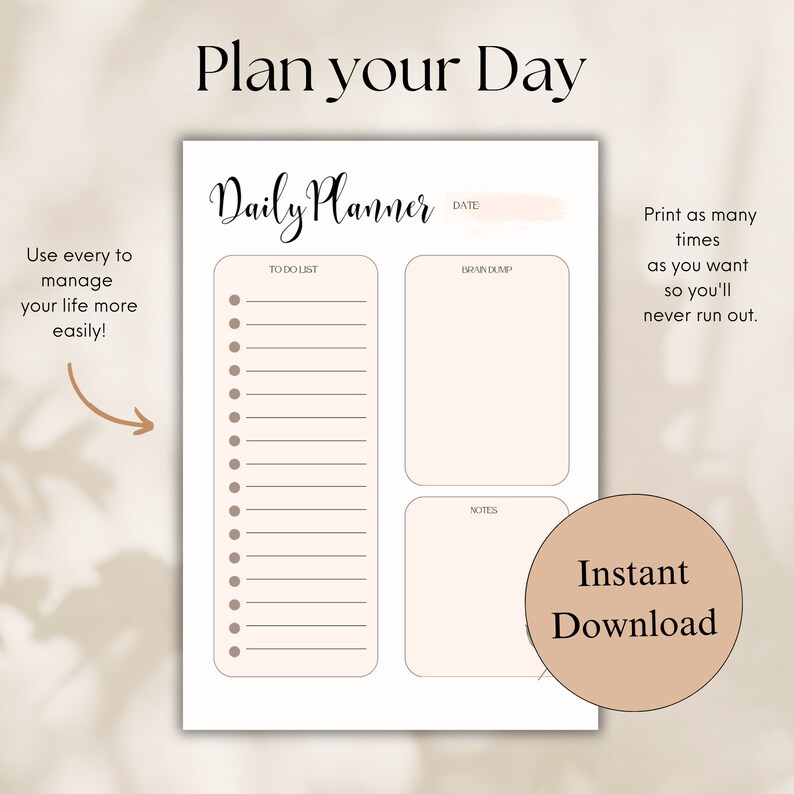 2024 Daily Planner Printable | Cute to Do List Printable | Daily Task ...