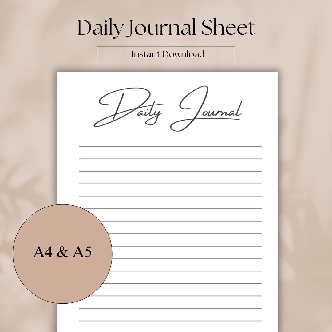 Daily Journal PDF | Daily Journal 2025 | Journal Template for Morning ...