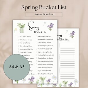 Spring Page To List Spring Bucket List | Spring Activities | Cute to Do List Spring ...