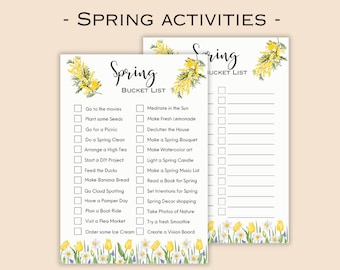 Spring Bucket List Printable | Spring Activities | Spring Bulletin Board Printables | Cleaning To Do List | Spring Assemblage | Hello Spring