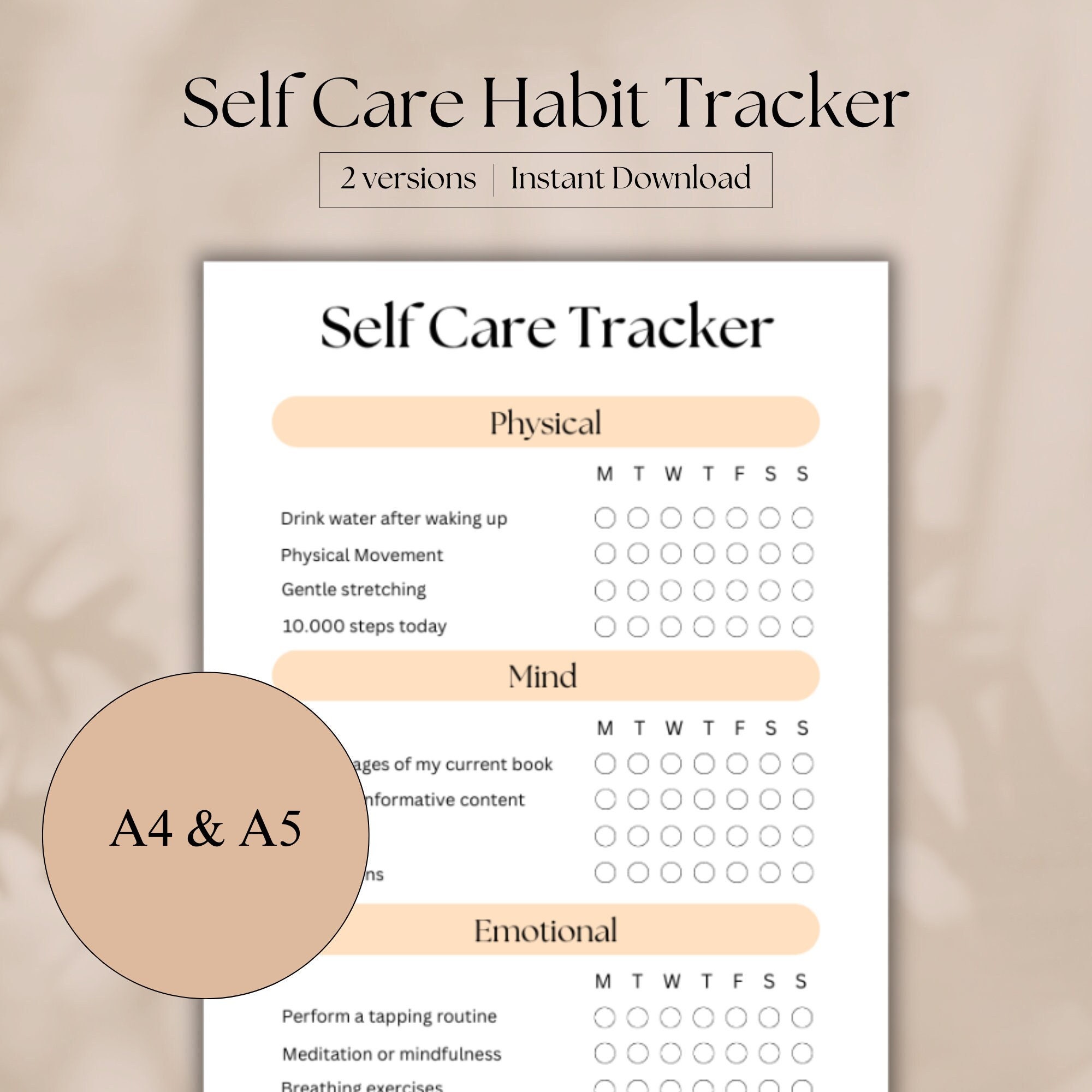 Self Care Habit Tracker | Journal Self Care Printable | Self Care ...