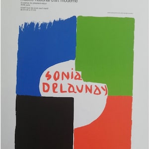 1975 Gallery Poster for Sonia Delaunay - Abstract Art Vintage Poster Women Artists 20th Century Lithography