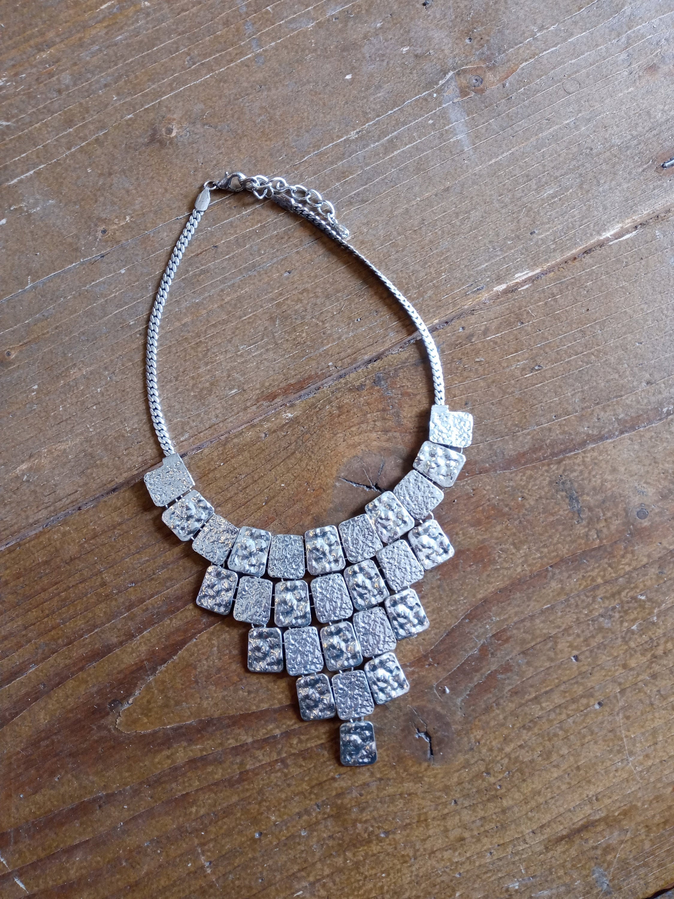 Hammered silver metal necklace / pendant. Made in Italy Etsy