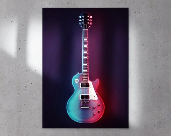 エレキギター サテン ポスター、ギタリスト 趣味 ポスター、エレキギター ポスター、楽器ポスター ウォール アート、ギブソン ギター ポスター、ロック メタル