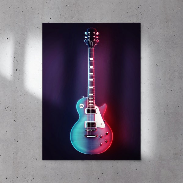 Electric Guitar Satin Posters, Guitarist Hobby Poster, Electric Guitar Poster, Instrument Poster Wall Art, Gibson Guitar Poster, Rock Metal