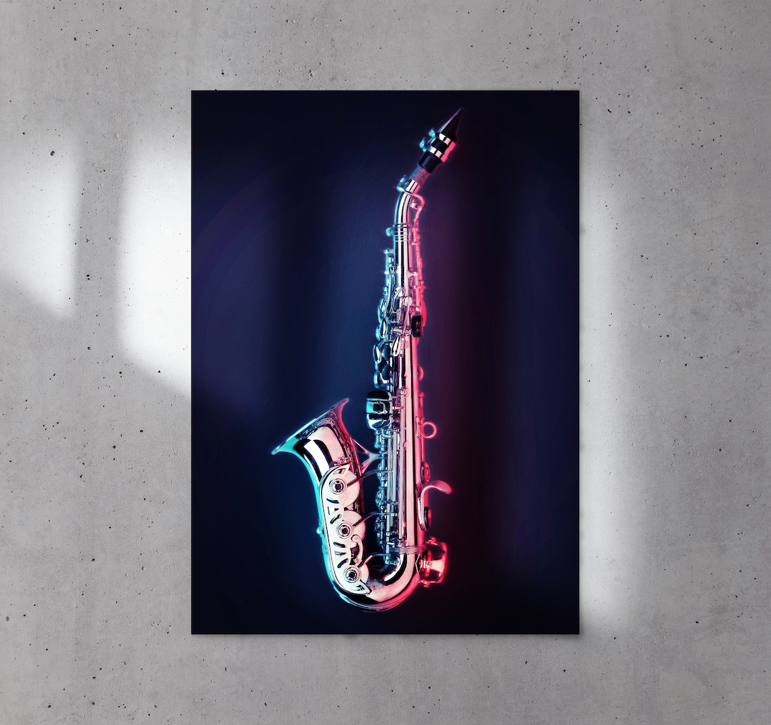 Saxophone Poster, Satin Posters, Musician Wall Art, Brass Instrument Digital Prints, Jazz Music