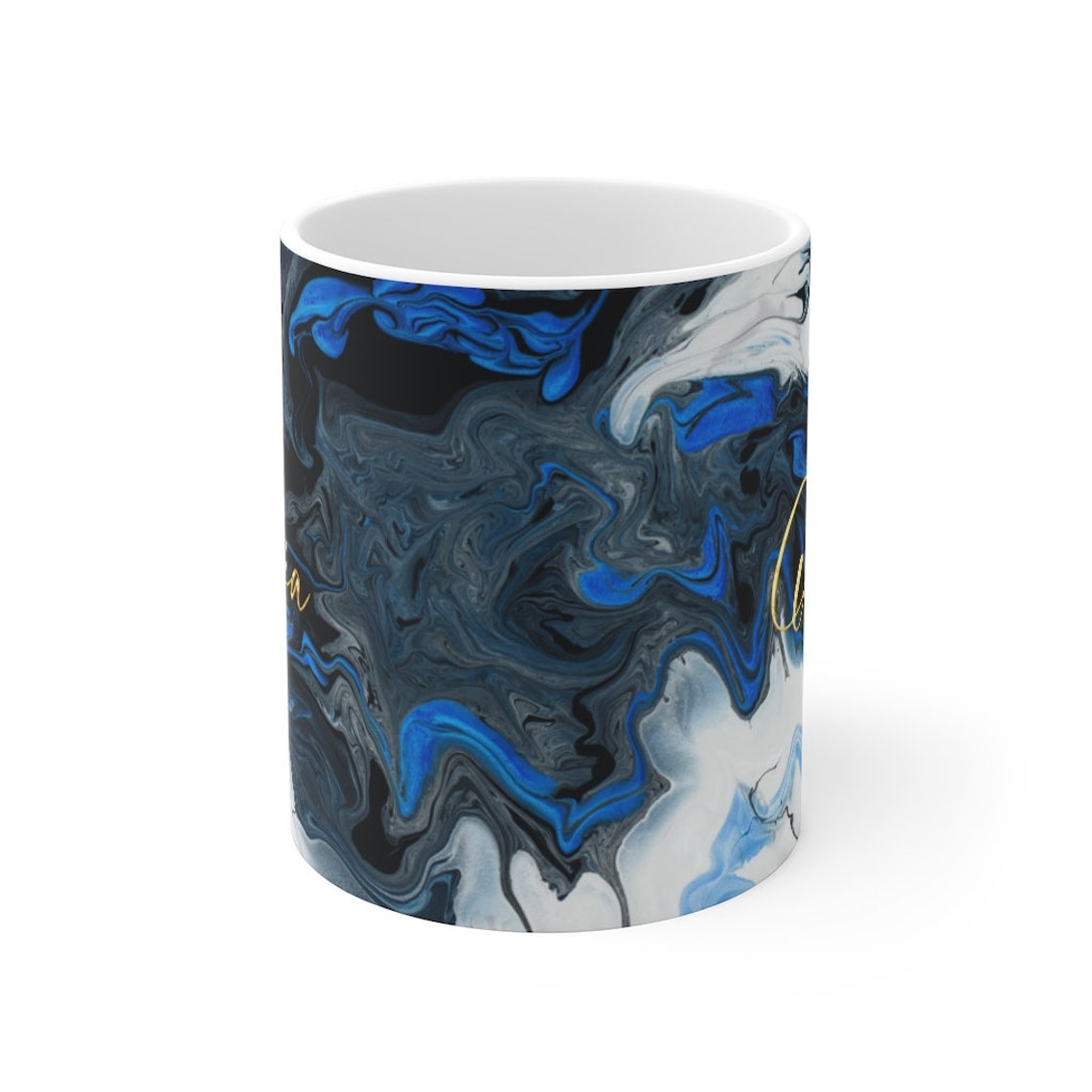 Personalized Marble Mug Custom Name Marble Mug Marble Look Etsy