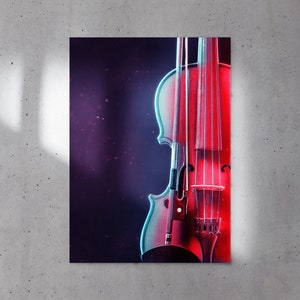 Violin Music Poster, Satin Posters, Musician Wall Art, Classical Music Wall Decor, Hobby Wall Hanging, String Instrument Digital Print