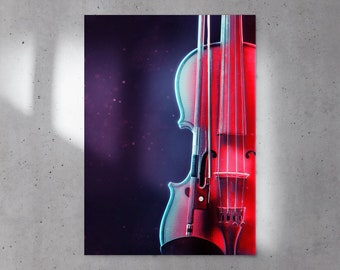 Violin Music Poster, Satin Posters, Musician Wall Art, Classical Music Wall Decor, Hobby Wall Hanging, String Instrument Digital Print