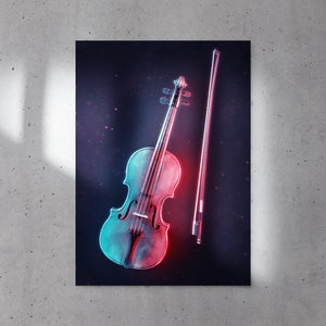 Violin Music Poster, Satin Posters, Musician Wall Art, Classical Music Wall Decor, Hobby Wall Hanging, String Instrument Digital Print