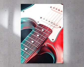 Electric Guitar Music Posters, Satin Posters, E-Guitar Wall Art, Guitar Wall Decor, Rock & Roll Posters, Instrument Digital Prints
