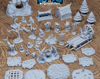 Orc Village Scatter - Epic Miniatures | #134 -Snow Orcs