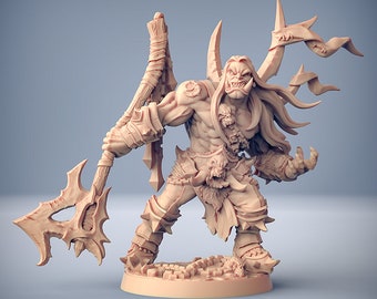 Throgar - Artisan Guild |  Dungeons and Dragons | Pathfinder | Orc, Warrior, Barbarian, Fighter, Great Axe