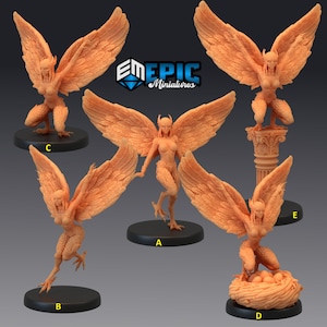 Mountain Harpy Series - Epic Miniatures | Medium | Humanoids, Feminine, Wings