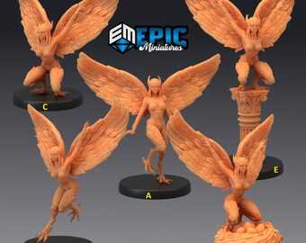 Mountain Harpy Series - Epic Miniatures | Medium | Humanoids, Feminine, Wings