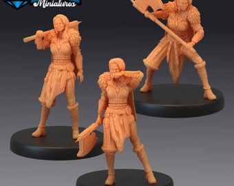 Barbarian Female - Epic Miniatures | Medium | Human, Feminine, Axe