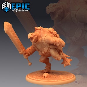 Skull Turtle Attacking - Epic Miniatures | Large | Humanoids, Sword