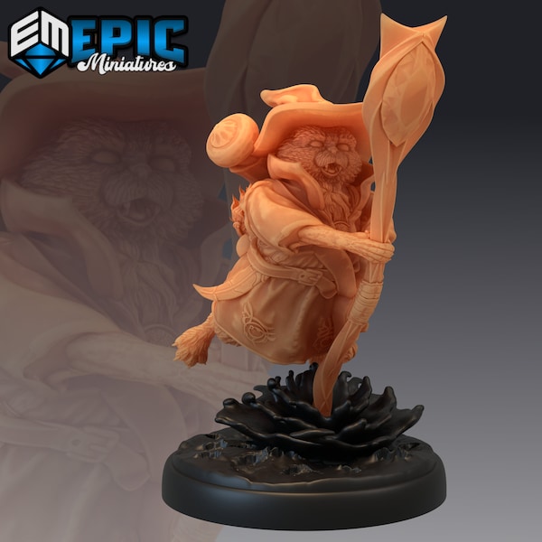 Tabaxi White Cat Sorcerer Attacking - Epic Miniatures | Tabaxi, Sorcerer, Cat, Attacking