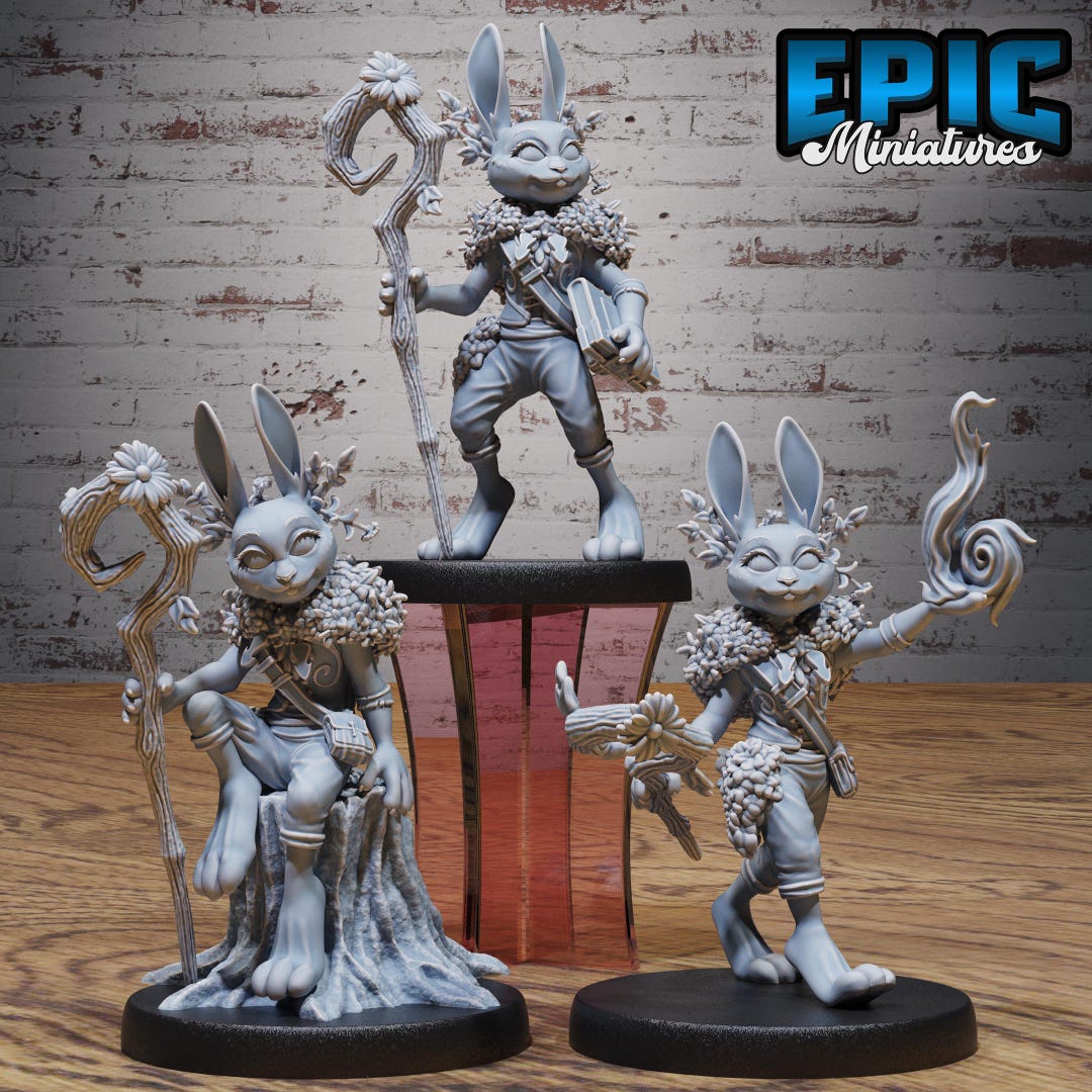 Rabbit Folk Druid - Epic Miniatures | #141 - Beastly Champions - Etsy