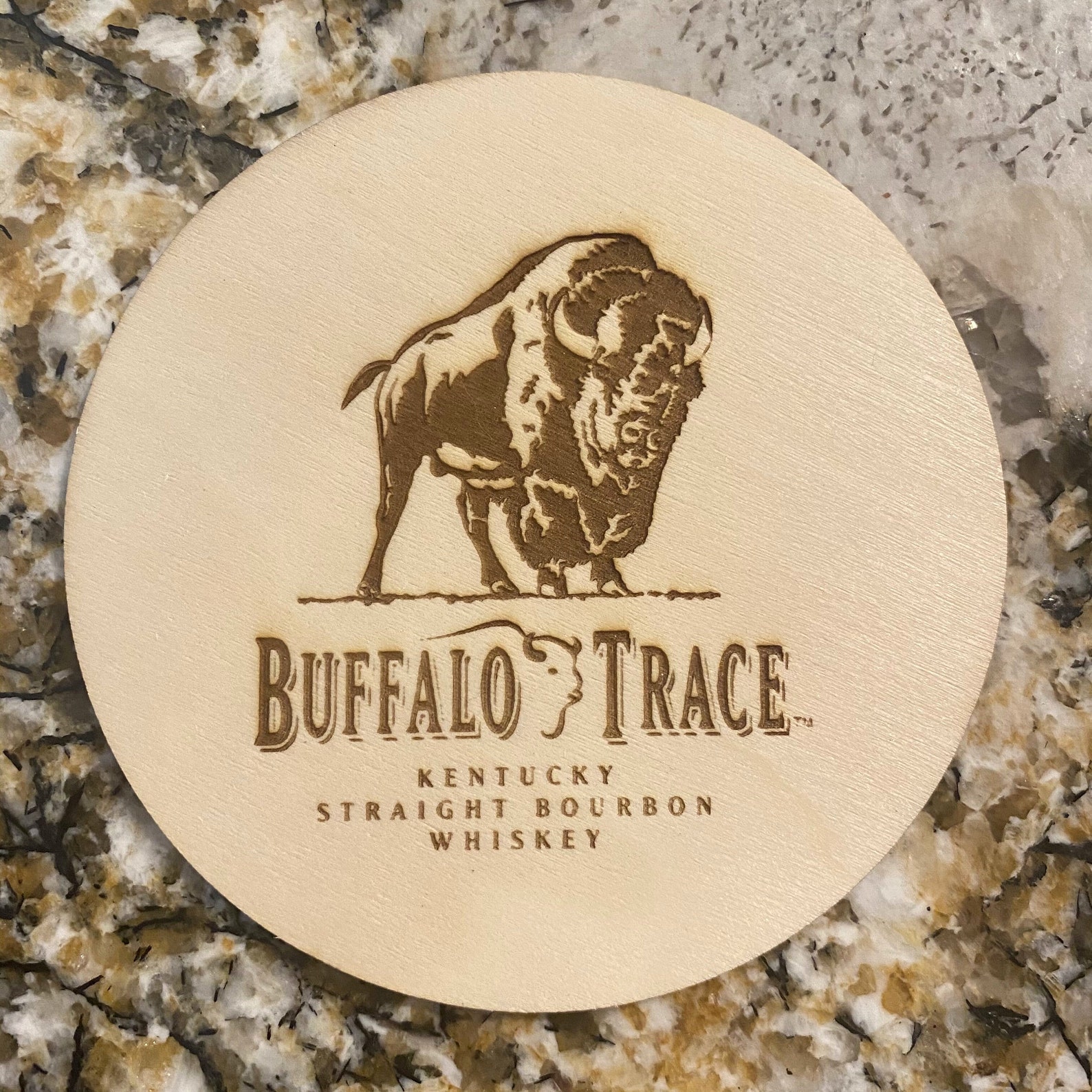Coaster Buffalo Trace Laser Engraved Set of 4 Etsy