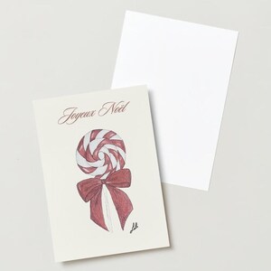 Carte de vœux Noël vintage à imprimer - sucre d’orge rouge et blanc