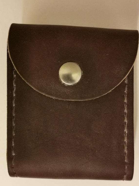 Vintage 1980s men's brown leather belt wallet bag