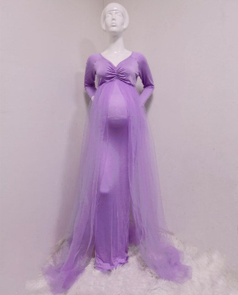 2021 Summer Maternity Tulle Long Dresses Baby Shower Cotton Etsy