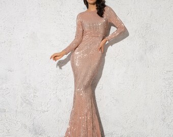 Sequin Maxi Dress - Etsy