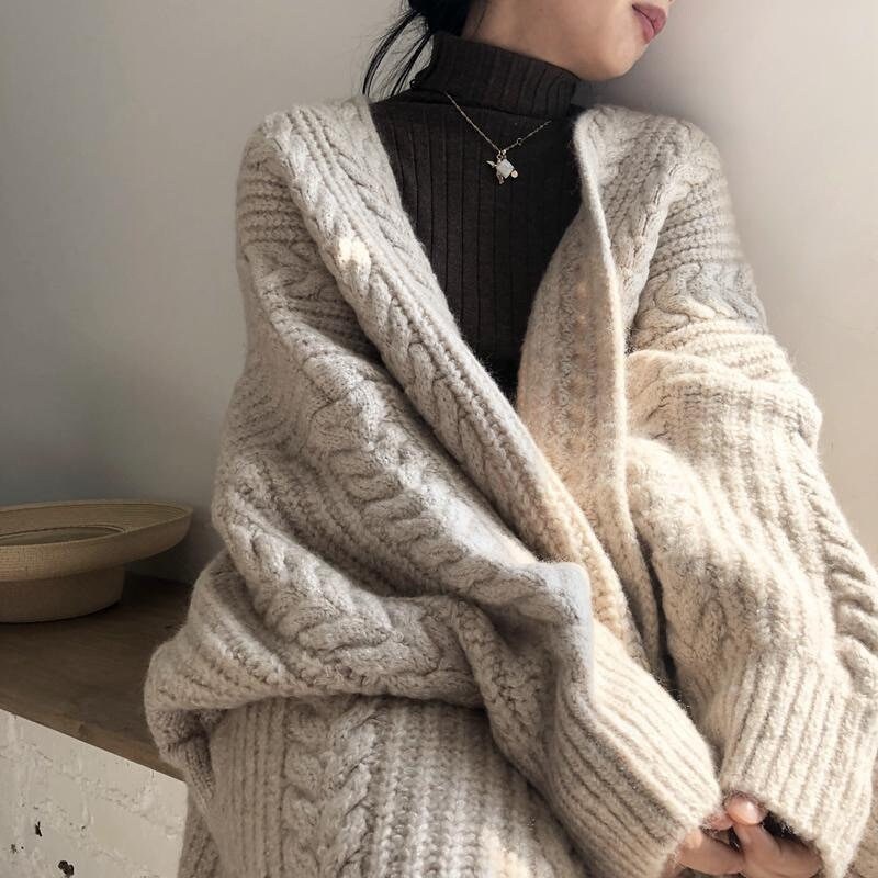 NEW Women Korean Casual Long Sweater Cardigan Soft - Etsy UK
