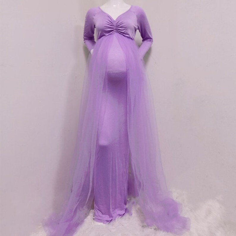 2021 Summer Maternity Tulle Long Dresses Baby Shower Cotton Etsy
