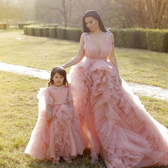 Vestidos rosados de de princesa Madre e hija - Etsy España