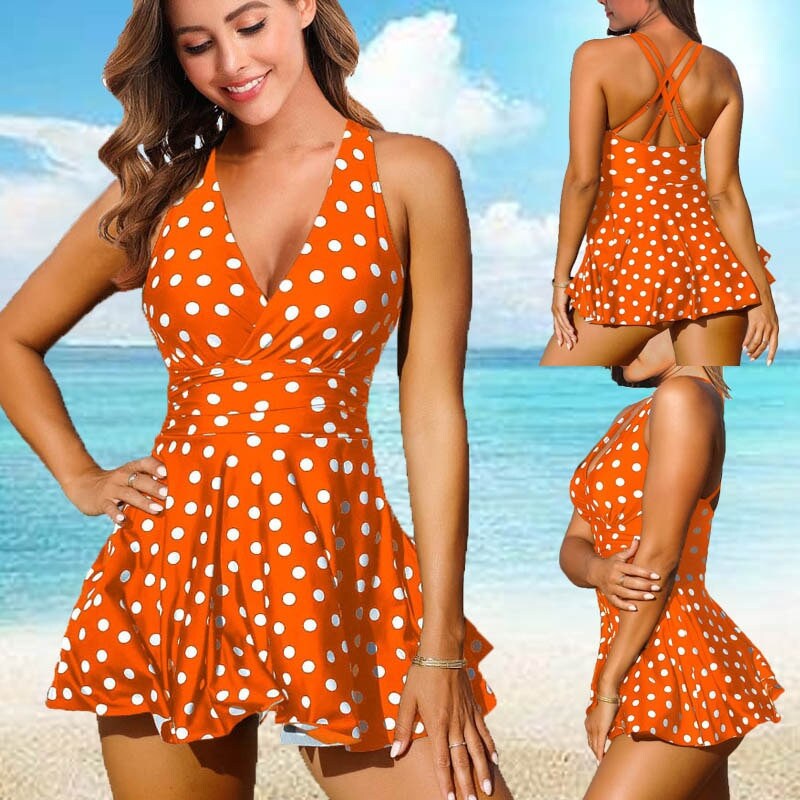 Whole piece bathing suit with skirt sale