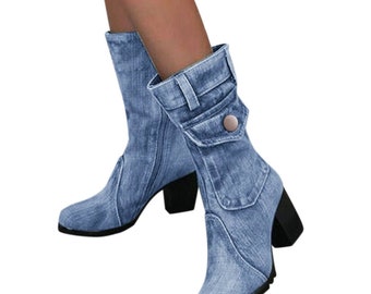 Blue Jeans Boots - Etsy