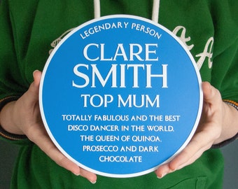 Personalised Blue Plaque: Custom 3D Printed Vintage Style Sign