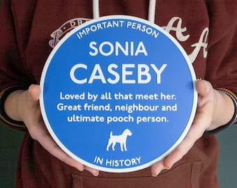 Custom 3D Printed Blue Plaque: Personalised Icon Edition, Bespoke Gift