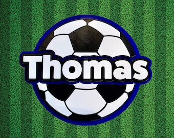 Personalised Football Door Plaque: 3D Printed Soccer Sign