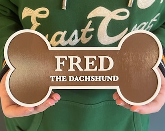 Personalised Pet Sign: 3D Printed Dog Breed Name Plaque