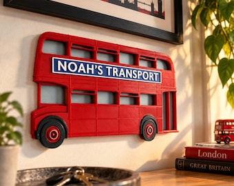 Personalised London Bus Sign plaque, 3D Printed : classic routemaster style, for fans of London Transport