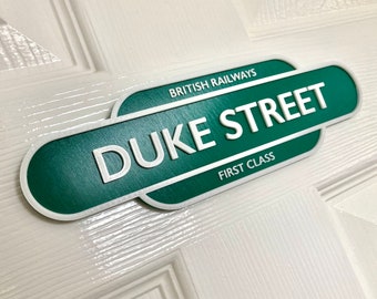 Personalised Railway Sign British Rail Totem : 3D Printed Steam Train Plaque