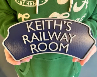 Personalised 3D Printed Train Headboard Sign: Vintage Steam Sign