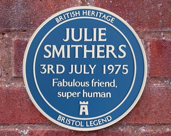 Personalised British Heritage Blue Plaque: 3D Printed Sign, ideal for retirement, birthday or marking your occasion!