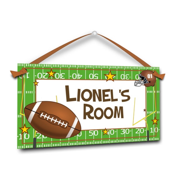 Football Sports Personalized Door Sign Bedroom Art Decor Etsy