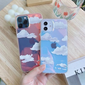 Pretty Aesthetic Cloud Laser iPhone 15 14 13 12 Pro Max case iPhone 15 Case Cute Aesthetic Phone Case Kawaii Case for iPhone 15 14 13 12