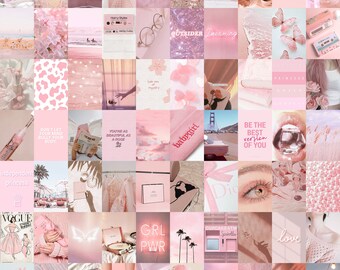 Hot Pink Aesthetic Wallpaper Collage - pic-source