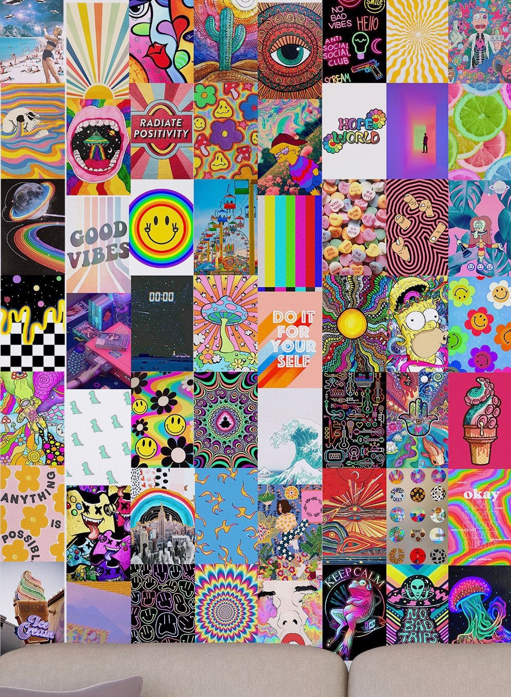 Hippy Indie Wall Collage Kit digital Download 124 PCS, Y2k Room Decor, Retro  Photo Wall Collage, Kidcore Aesthetic Wall Collage Kit -  Norway