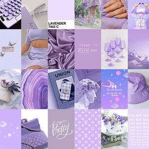 LAVENDER Wall Collage Kit, Soft Purple Aesthetic Collage Kit, Aesthetic ...