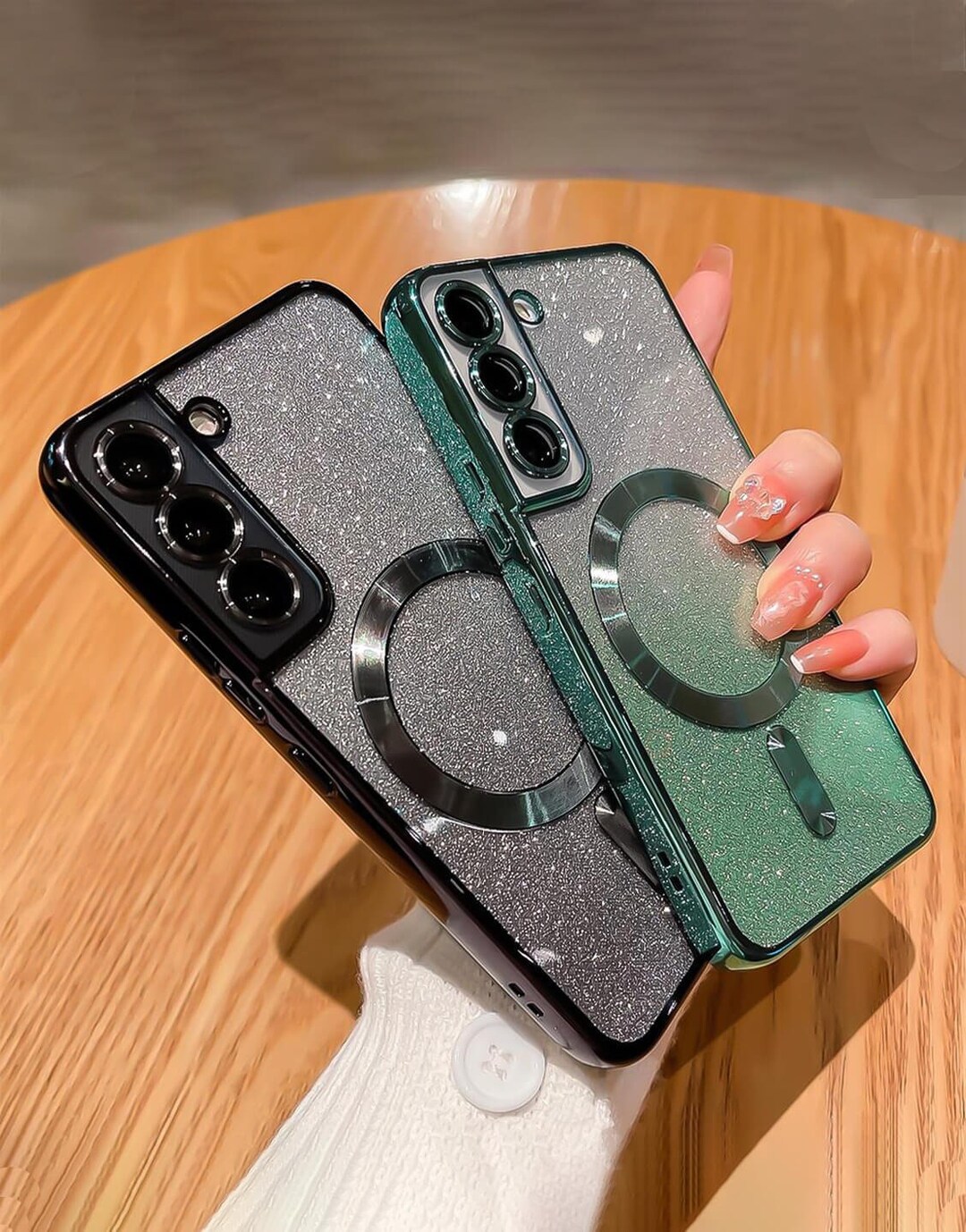 Cute Gradient Glitter Magsafe Phone Case for Samsung S24 Plus S23 S22