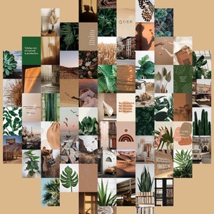 Boho Aesthetic Wall Collage Kit digital Download 70PCS 1 - Etsy